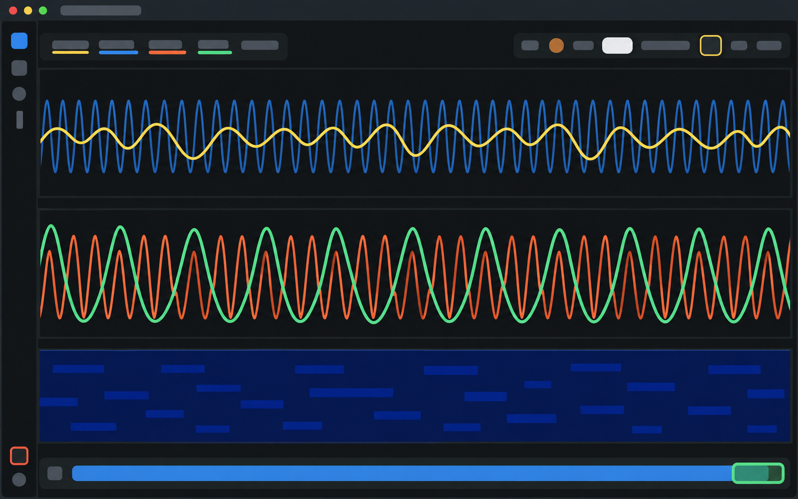 Scissortail Companion showing live MAG, ELF Coil, GEO, and ACC signals from a connected Geode